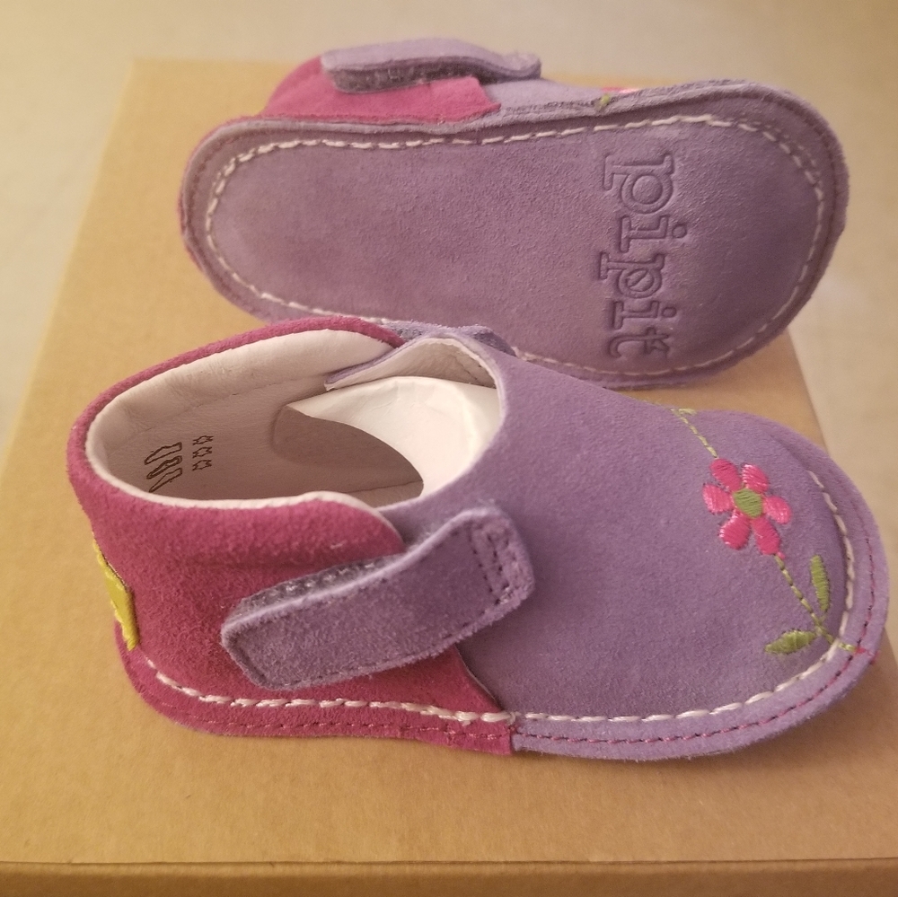 PIPIT PURPLE SUEDE INFANT BOOTIES - Picture 1 of 6